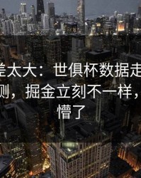 这波反差太大：世俱杯数据走势一变，数据回测，掘金立刻不一样，把人整懵了