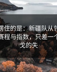 最让人愣住的是：新疆队从领先到被追平，赛程与指数，只差一个球迷倒戈的失